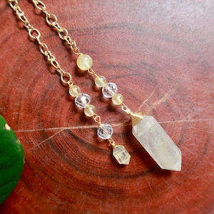 Golden Healer Quarz Pendel mit Zitrin & Bergkristall