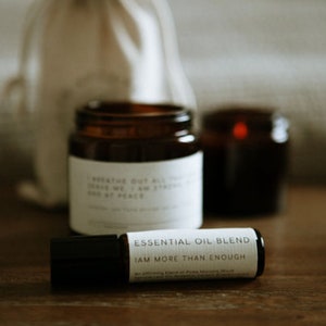 Sending Hugs Self Care Gift Box with aromatherapy rollerball and hand poured soy candle.