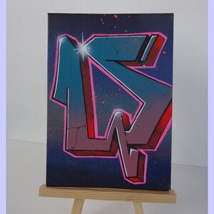 Graffiti hecho a mano Letra "Q" en lienzo Único Hecho a mano Arte callejero SprayPaint Airbrush Carta Regalo Acrílico ABC Pintura Arte