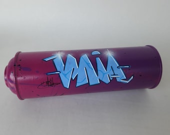 Handmade graffiti spray can "VAIA" - Upcycling Street Art, Urban Art, Spraycan, reworked - UNIQUE