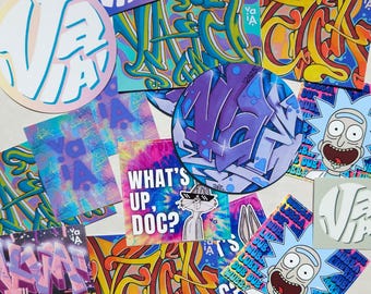 8 or 16 Graffiti Sticker Set | Hand-drawn & Designed VAIA Street Art Sticker Pack | Weatherproof for Laptop, Skateboard, Journal