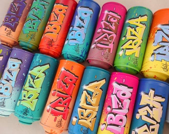 Lata de spray artesanal para grafite, personalizada com nome, arte de rua, grafite, presente de aniversário personalizado.