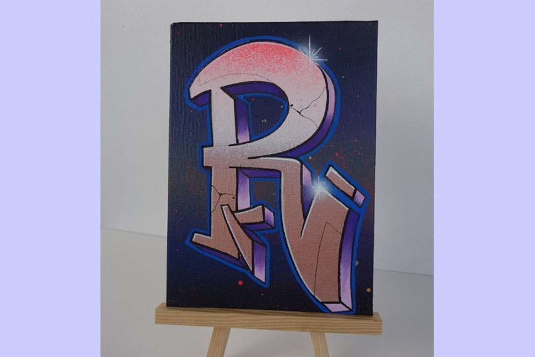 Graffiti R Designs Handmade Graffiti Letter r on Canvas Unique - Etsy