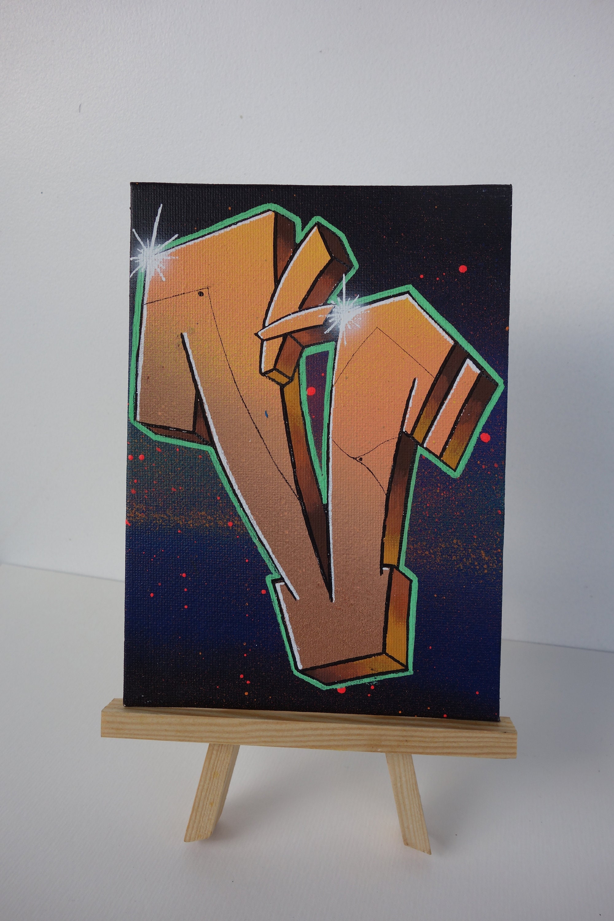 注目ブランド! ◆Aelfric Eden◆ Graffiti Oil Painting Letter Handmade Graffiti Letter 