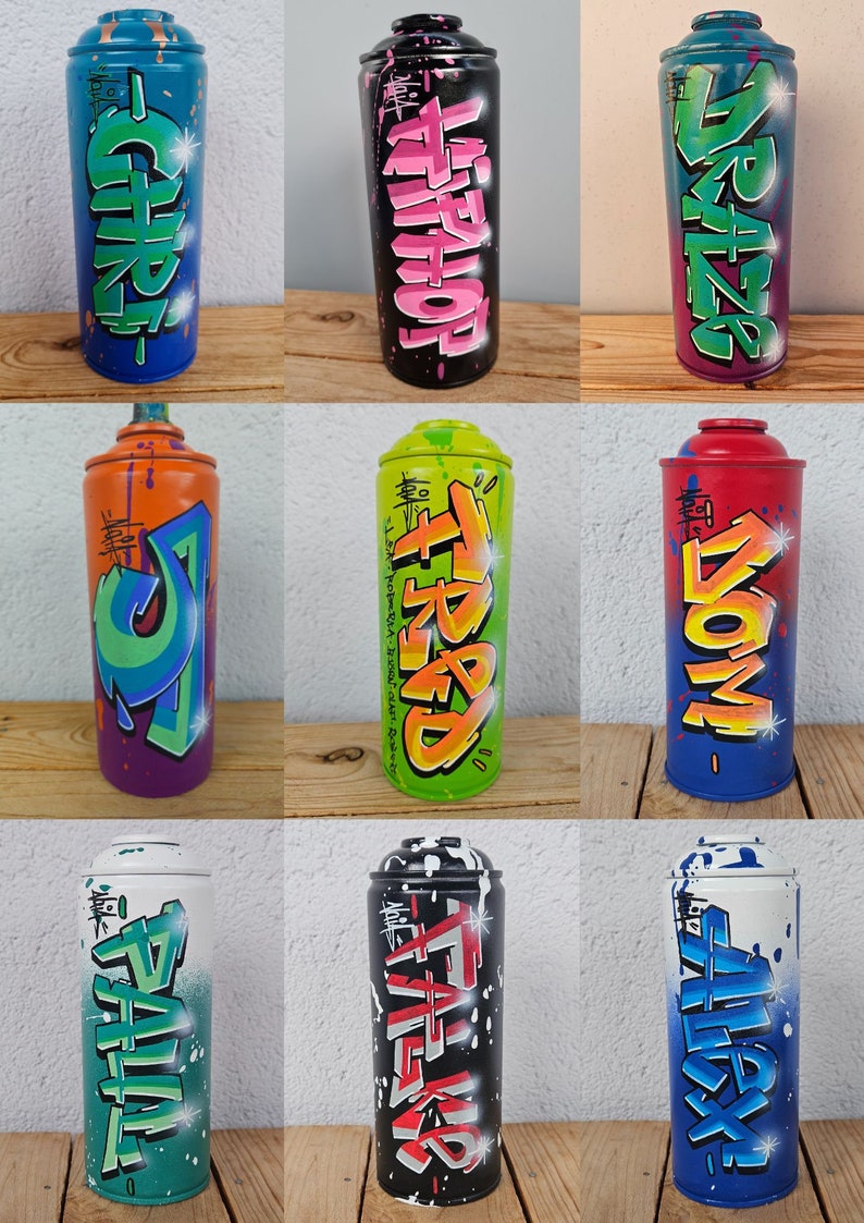 Handmade graffiti spray can, custom-made with personalized name, street art, graffiti, personalized birthday gift image 4