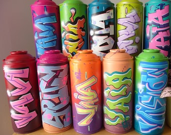 Handgefertigte Graffiti Spraydose Sonderanfertigung mit personalisiertem Namen, Street Art, Graffiti, personalisiertes Geburtstags Geschenk