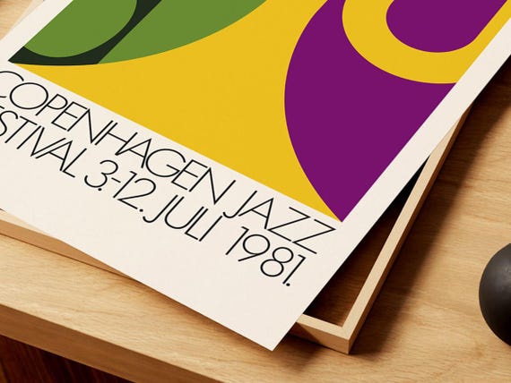 Copenhagen Jazz Festival 1981 Poster, Retro Music Wall Art