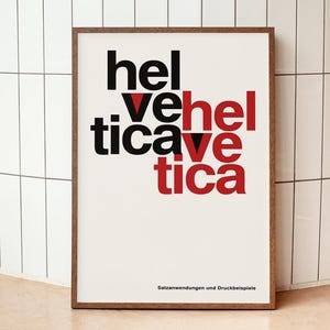 Helvetica Typography Poster, Helvetica Font Typeface Print, Agency Decor, Mid-Century Modern, Designers & Writers Gift, Minimalist Wall Art