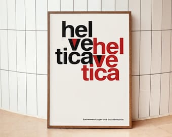 Helvetica Typography Poster, Helvetica Font Typeface Print, Agency Decor, Mid-Century Modern, Designers & Writers Gift, Minimalist Wall Art