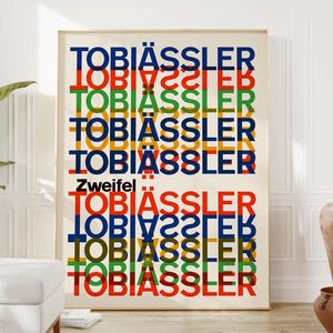 TOBIÄSSLER, Apfelsaft Advertisement Poster, Contemporary Graphic Design Print, Bold Colorful Wall Art,  Mid-Century Modern Home Decor, Gifts