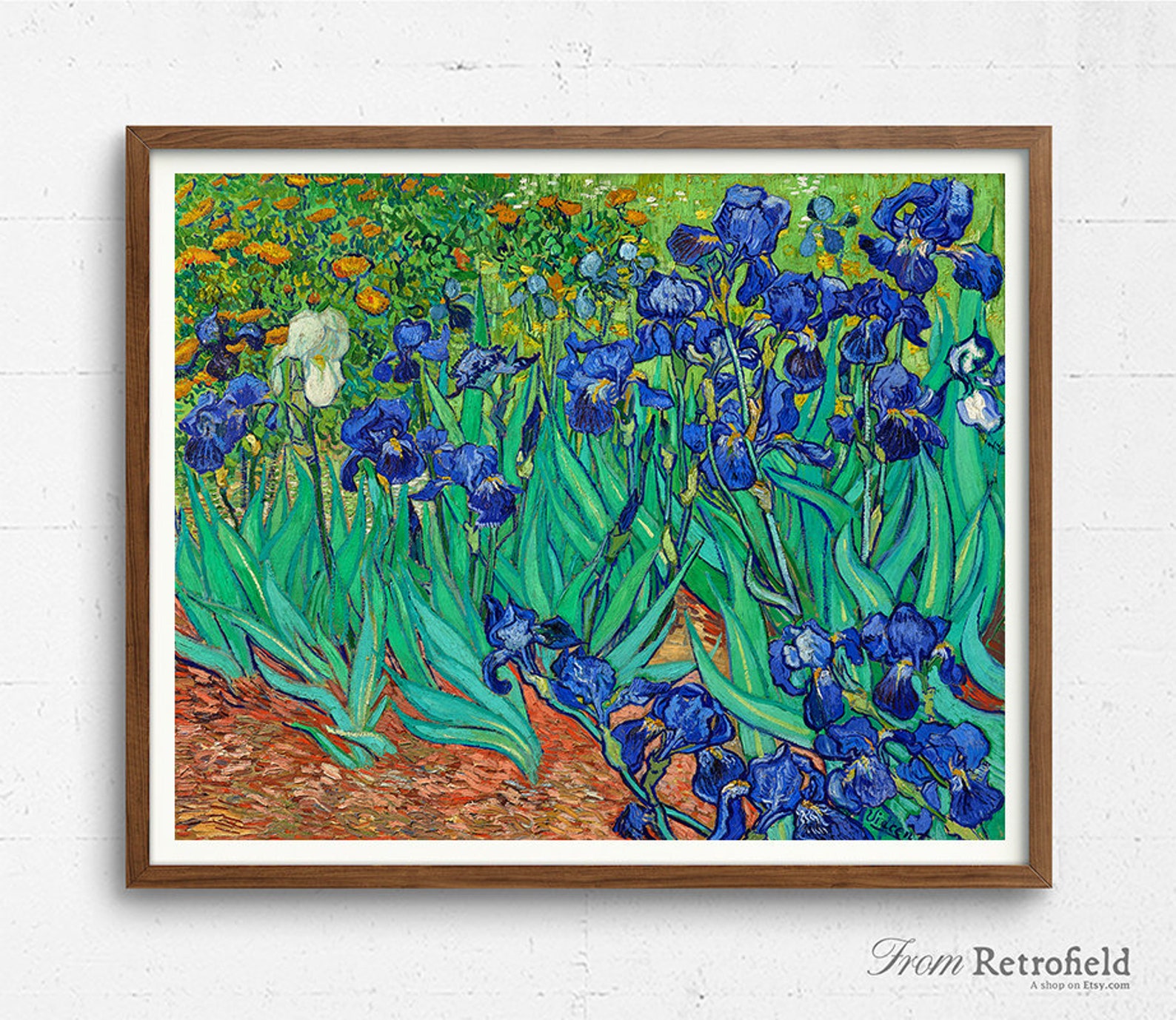 Irises by Vincent Van Gogh Museum Art Print Painting Wall Etsy