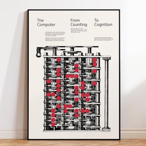 Computer Exhibition Poster, From Counting to Cognition Print, Tech History Wall Art, MIT Poster, Startup Decor, Technology Enthusiasts Gift