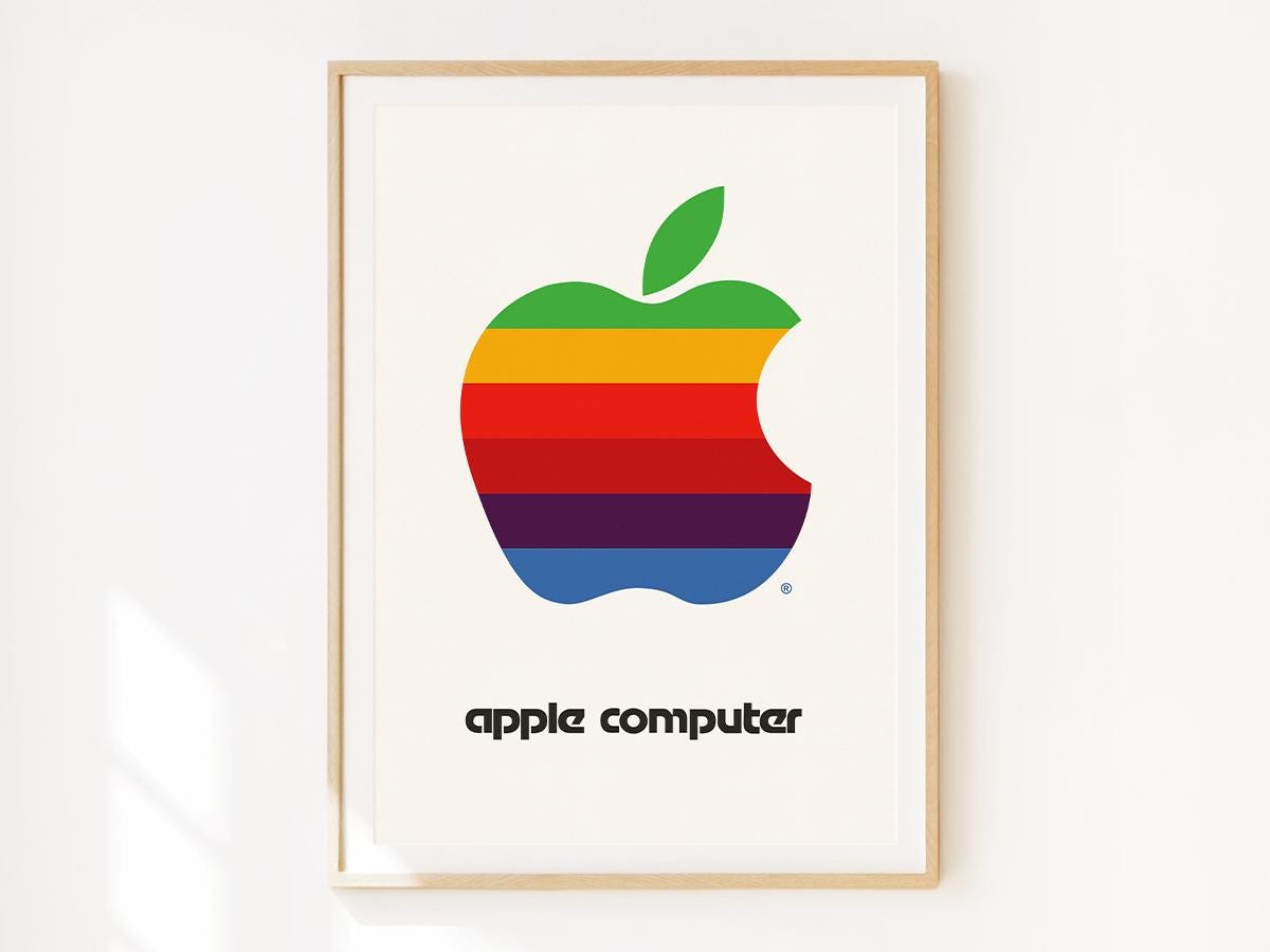 Retro Apple Logo - Etsy Israel, image size:1200x900