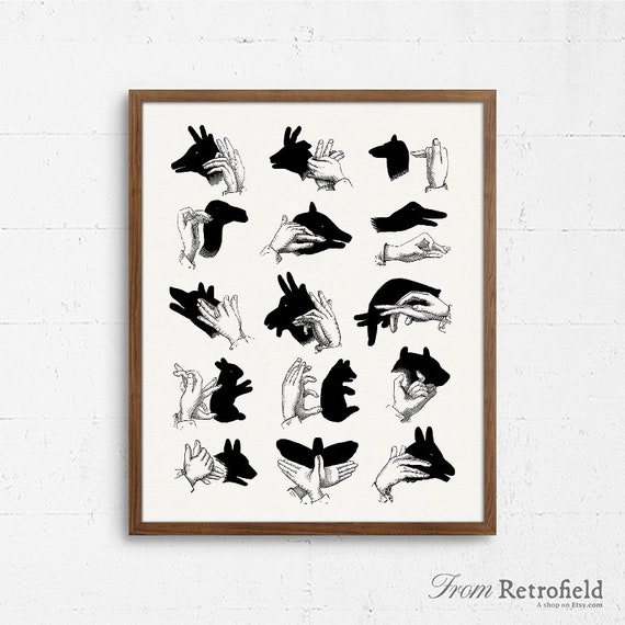 Hand Shadow Puppet Illustration Printable Poster Animals - Etsy Sweden Hand Shadow Puppet Illustration Printable Poster Animals - Etsy Sweden