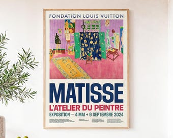 ピンクスタジオ展示ポスター、アンリ・マティス美術館プリント、マティスアートワーク、絵画壁装飾、アーティスト学生ギフト、L'atelier du peintre