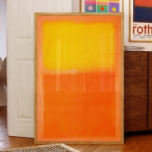 Pôster Rothko, arte laranja e amarela, impressão de exposição de museu, pintura de expressionismo moderno, arte abstrata de parede, decoração de escritório, presente de artista