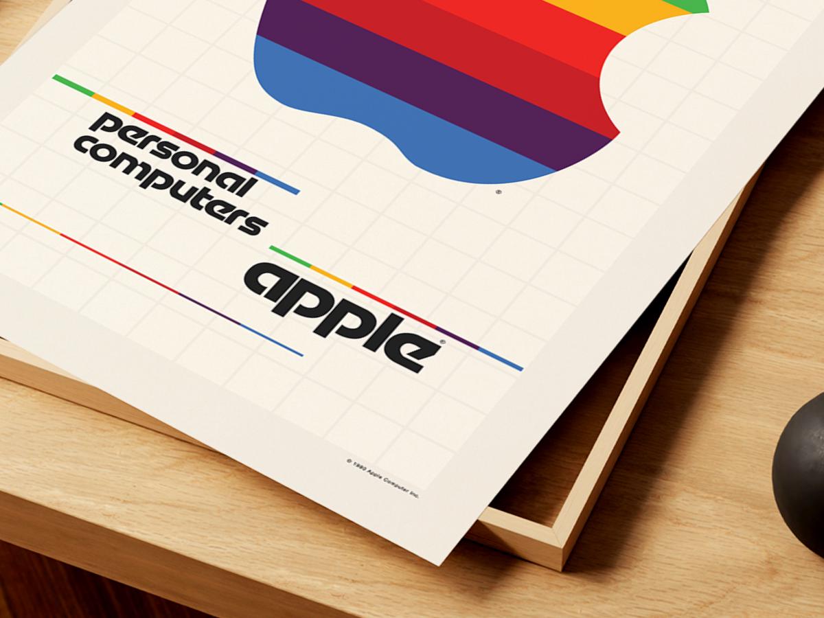 Apple Personal Computers Rainbow Logo Print, MAC Think Different