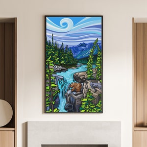 VIEWPOINT - Mountain Art Print | Limited Edition Original Fine Art Giclée | Canvas or Paper | Bear | Landscape | Rockies