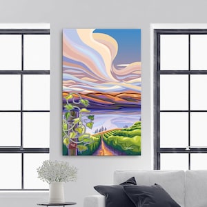 DER WEINBERG #2 - Kunstdruck | Giclee Kunstdruck | Okanagan Weingut | Gespannte Leinwand, nicht gespannte Leinwand oder Fine Art Paper