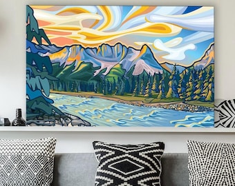 THE RIVER - Rocky Mountain Giclee Fine Art Print | Gallery Quality Stretched Canvas, Unstretched Canvas or Fine Art Paper