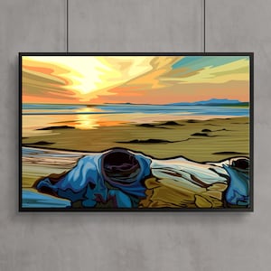 DRIFTWOOD - Beach ArtPrint | Giclée | Gallery Quality Stretched Canvas (ready to hang) or Unstretched Canvas or Fine Art Paper