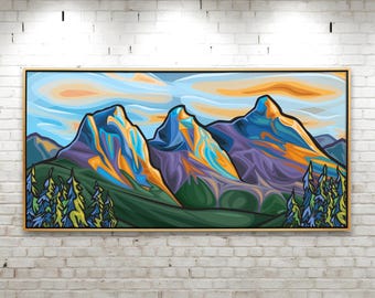 THREE SISTERS - Canadian Fine Art Print | Giclee | Gallery Quality Stretched Canvas or Unstretched Canvas or Fine Art Paper | Canadian Made