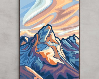 ROCKY MOUNTAIN HIGH - Mountain Art Print | Giclée | Gallery Quality Stretched Canvas or Unstretched Canvas or Fine Art Paper | Canadian made