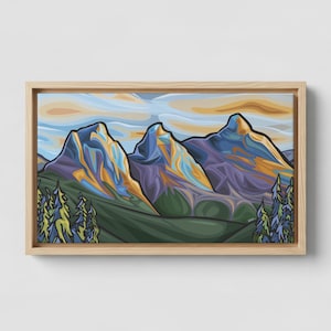 THREE SISTERS - Canmore Giclee Fine Art Print | Gallery Quality Stretched Canvas or Unstretched Canvas or Fine Art Paper