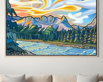 THE RIVER - Rocky Mountain Fine Art Print | Giclée Print | Stretched Canvas, Unstretched Canvas or Fine Art Paper | Canmore