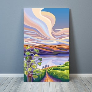 THE VINEYARD #2 - Art Print | Giclee Art Print | Canvas Or Paper | Okanagan | Winery | Wall Art | Home Decor |