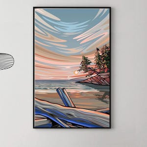 EVENING TIDE - West Coast Beach Fine Art Print |  Gallery Quality Stretched Canvas, Unstretched Canvas or Fine Art Paper | Canadian Made
