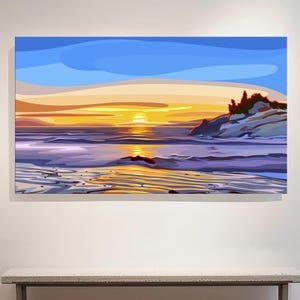 ORIZZONTE - Stampa artistica sulla spiaggia / Giclée / Tela montata su telaio di qualità da galleria (pronta per essere appesa) o tela non montata su telaio o carta per belle arti
