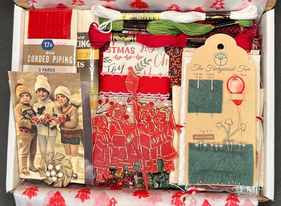 Christmas Slow Stitch Kit: Memory Journal Supply Bundle