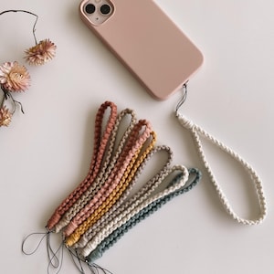 Boho Macrame Phone Wristlet | Hands-Free Phone strap | Handmade with Recycled Cotton | Gift for teens | Free UK Delivery "PAZ"