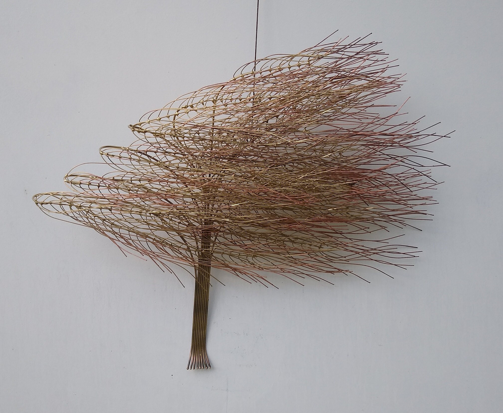 Copper and Brass Windy Willow Tree Metal Wall Hanging Art Decor