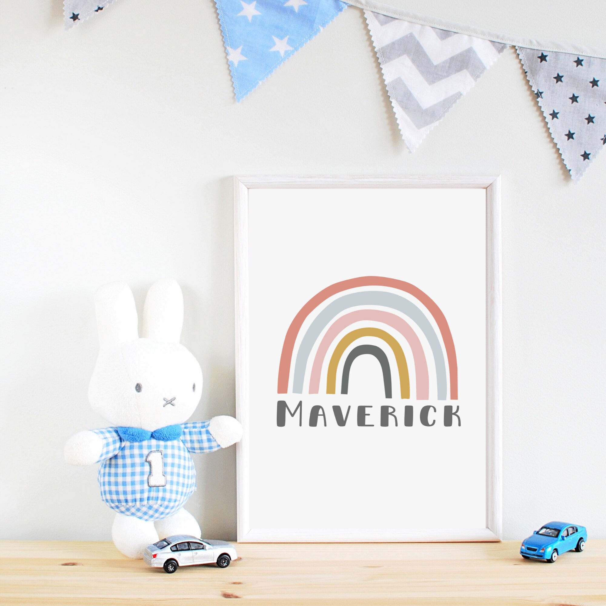 Rainbow Children's Room Name Print / Rainbow Nursery / Etsy UK