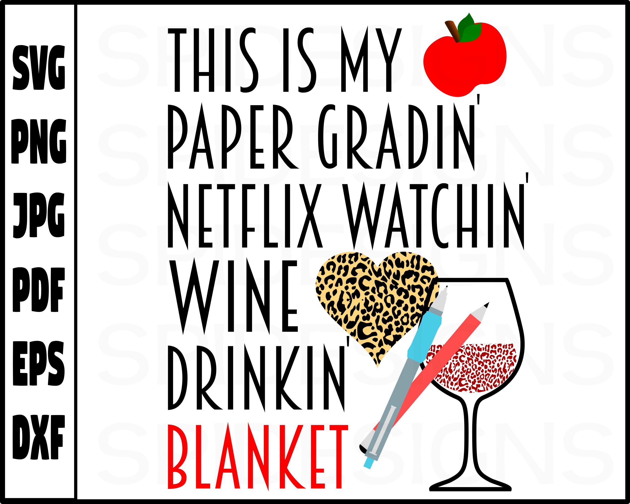 This is my paper grading netflix watching blanket svg teacher etsy