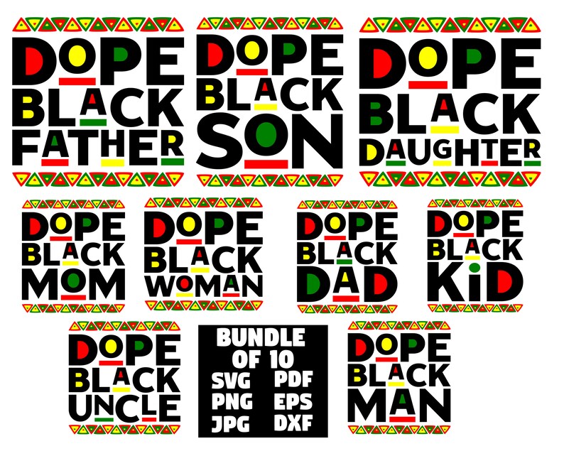Download Dope Black SVG Bundle Dope Black Father Dad Mom Son | Etsy