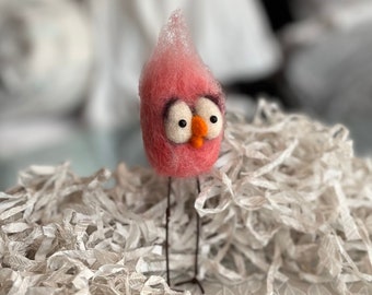 a bird named Marshmallow . Woolen Toy, Gift, Interior toy , Handmade, Decor ,  Original Gift , Toy to Order , Felted , Toy Wool , Miniature