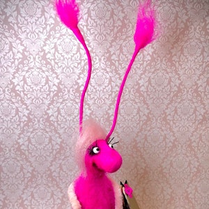 Lady Cockroach Shopping , Cockroach Barbie , Interior toy , Needle Felted Toy, Gift , Decor , Toy to Order , Miniature , Beetle , home