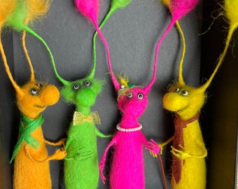 Les quatre fantastiques) blattes, cafard feutré à l'aiguille, jouets en feutre, animal, laine, jouet en laine, cadeau, décoration, Noël, boutique ukrainienne