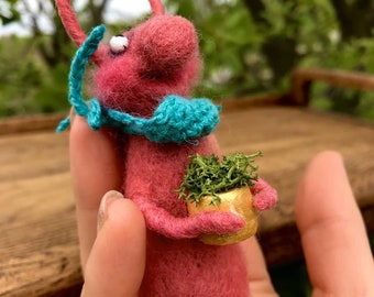 Сockroach in quarantine , Woolen Toy , Gift, Interior toy , Handmade, Decor ,  Original Gift , toy to order , Felted , wool , Ukraine shops