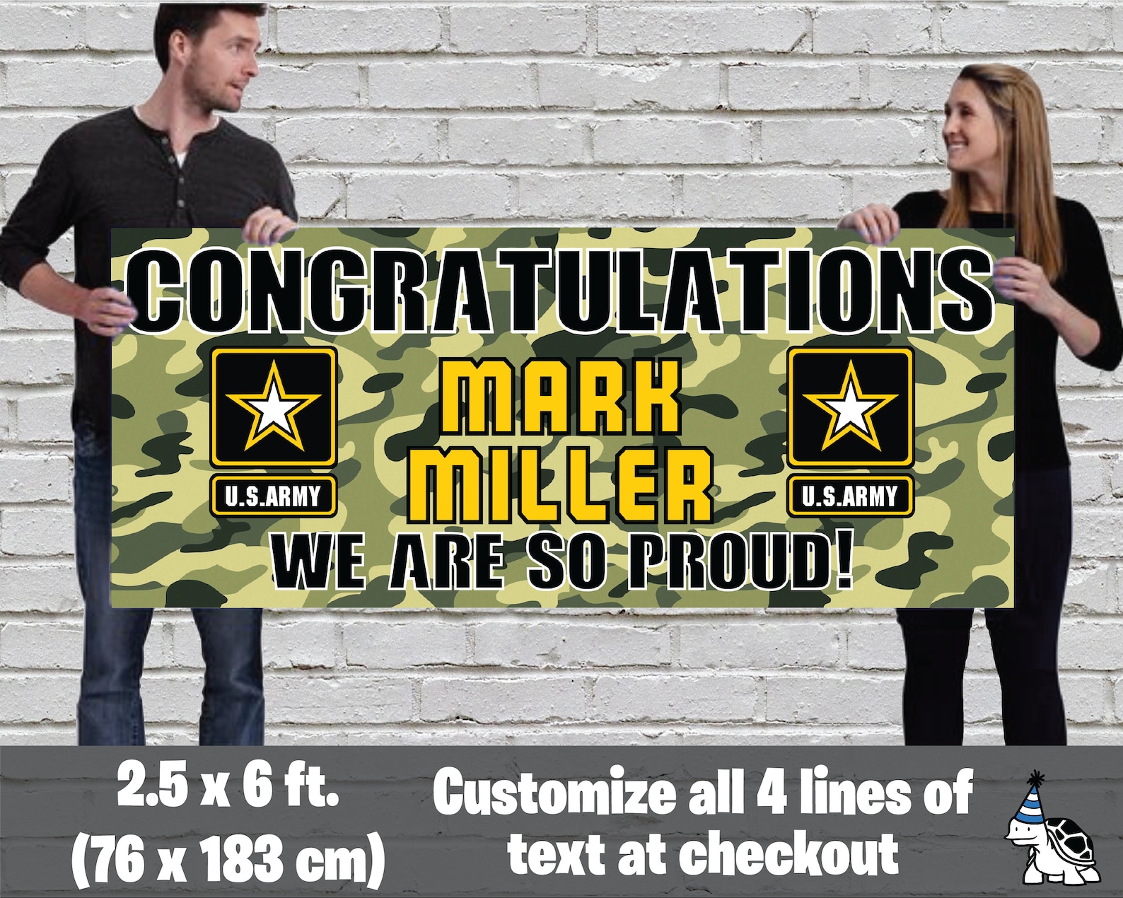 Custom CAMO U.S. ARMY BANNER Vinyl Home or Etsy