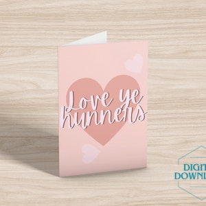 Love Ye Hunners Scottish-Theme Card, Scottish Valentine&#39;s Card Printable, Scottish Greeting Card Digital Download