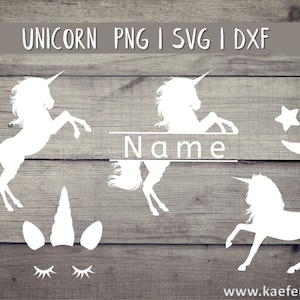 Unicorn Bundle SVG DXF PNG Unicorno plotter nome file vettoriale Cricut Brother Silhouette download digitale taglio bambina