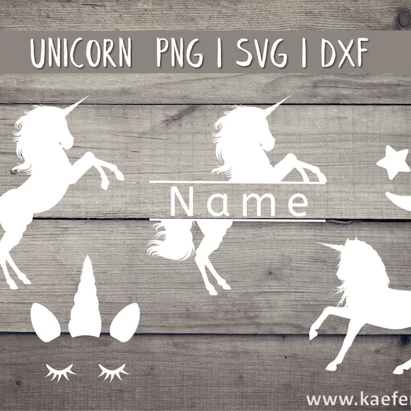 Unicorn Bundle SVG DXF PNG Unicorn plotter file name vector Cricut Brother Silhouette digital download baby boy girl cutting