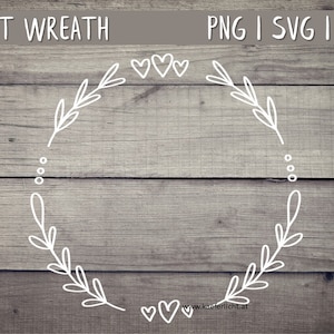 Liebe Valentinstag SVG PNG Blumenkranz Kranz Vektor Cricut Brother Canvas Silhouette digitaler Download Handlettering Herzen Plotten Bundle