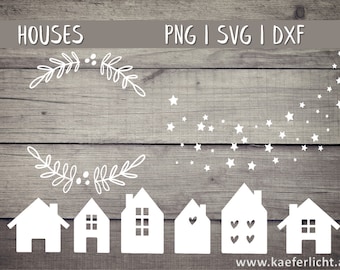 Christmas houses plotter files SVG DXF PNG wreath Cricut Brother Canvas Silhouette Download Plotting Bundle Plotter file Home House