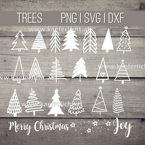 Bäume Weihnachtsbäume Plotterdateien SVG DXF PNG Cricut Brother Canvas Silhouette Download Plotten Bundle Plotterdatei Christmas Tree Tanne