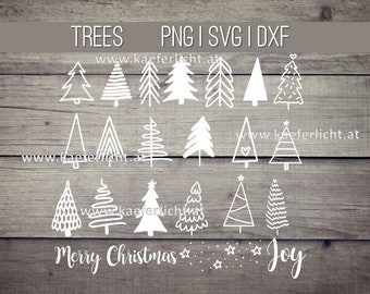 Trees Christmas trees plotter files SVG DXF PNG Cricut Brother Canvas Silhouette Download Plotting Bundle Plotter file Christmas Tree Fir